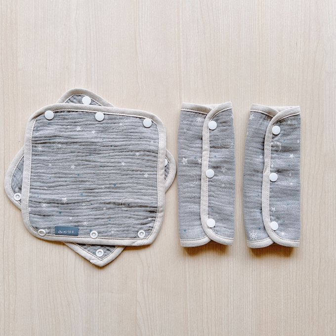 Chi-mi啾米 - 四層紗背帶口水巾3組