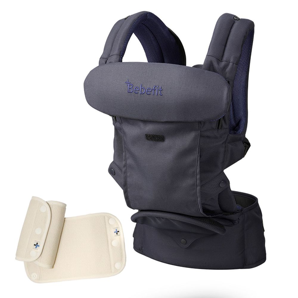 韓國 Bebefit - S7 旗艦款 智能嬰兒揹帶+Smart肩帶口水巾-2入/組-午夜藍