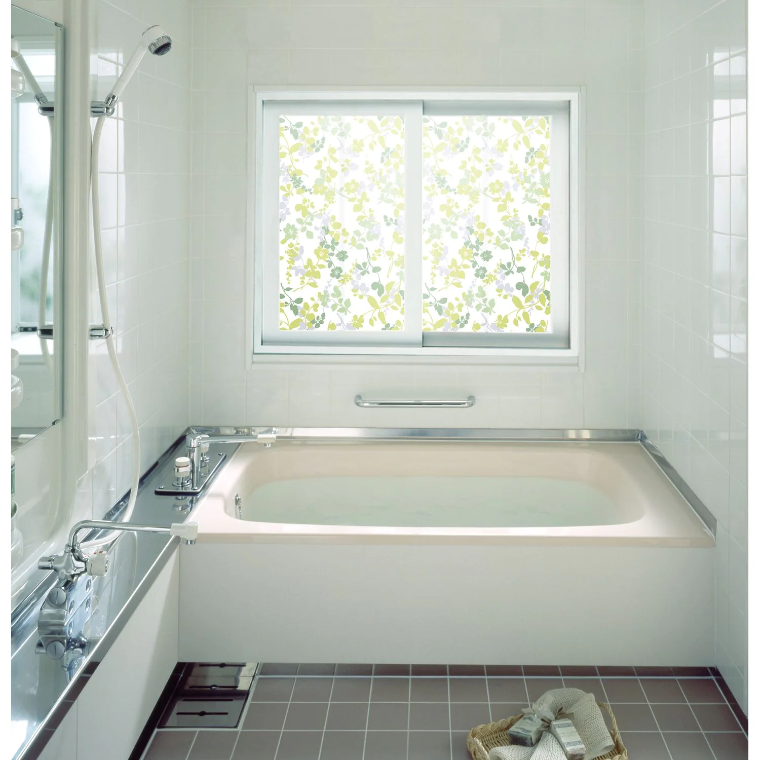 日本千趣會 - 日本製 99%抗UV光影窗貼(靜電式) 雙面防黴-綠色樹葉 (46x90cm)