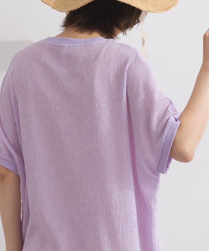 日本 Lupilien - 嫘縈混紡細緻羅紋圓領短袖上衣-炭灰