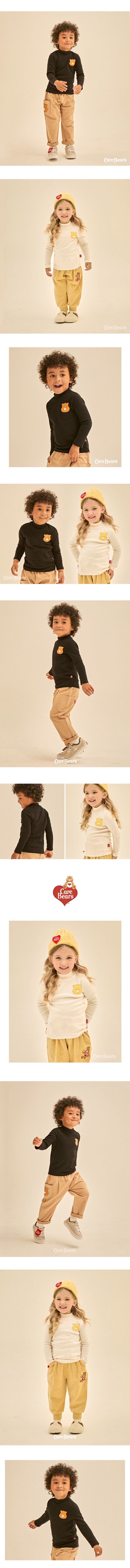 韓國 Care Bears - 聯名款眨眼熊熊印中領上衣-象牙白