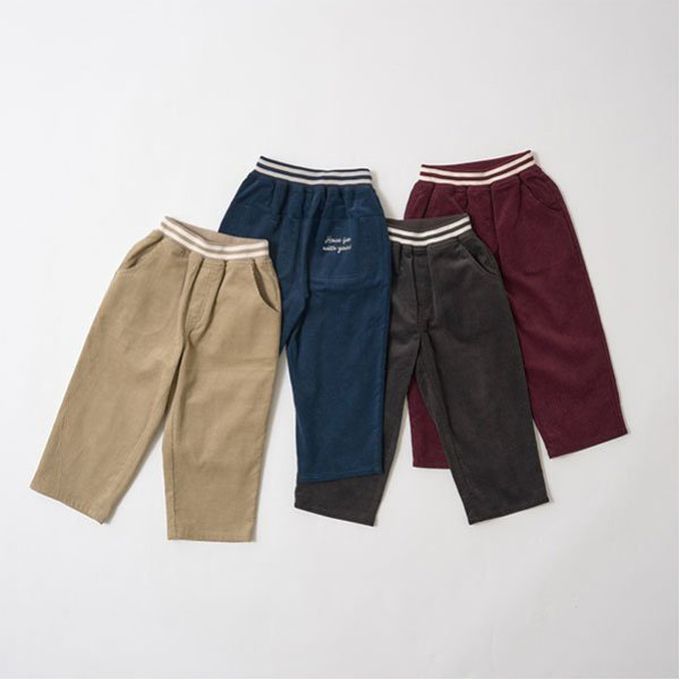 日本 b-ROOM - 休閒大口袋燈芯絨錐形長褲-奶茶