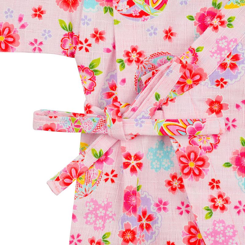 akachan honpo - 甚平包屁衣-手鞠-粉紅色