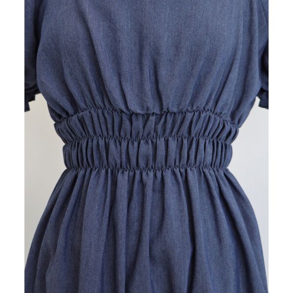 日本 BLUE EAST - 甜美氣質泡泡袖收腰洋裝-薄荷綠