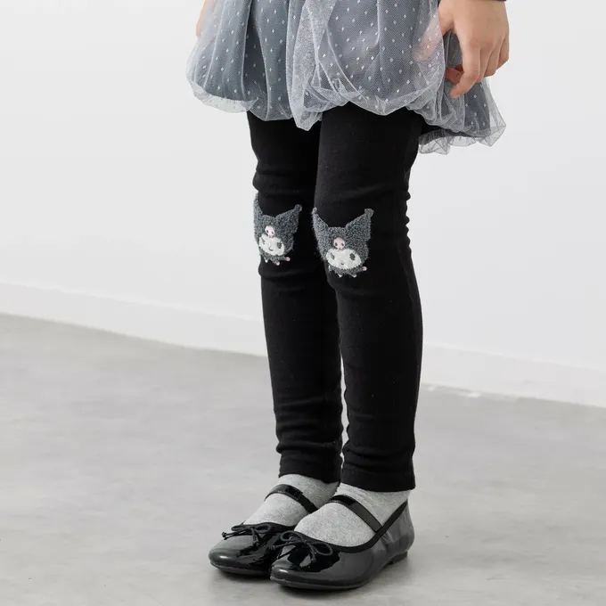 日本 Chil2 - 限量聯名 立體刺繡彈性內搭褲-卡通人物三麗鷗-美樂蒂