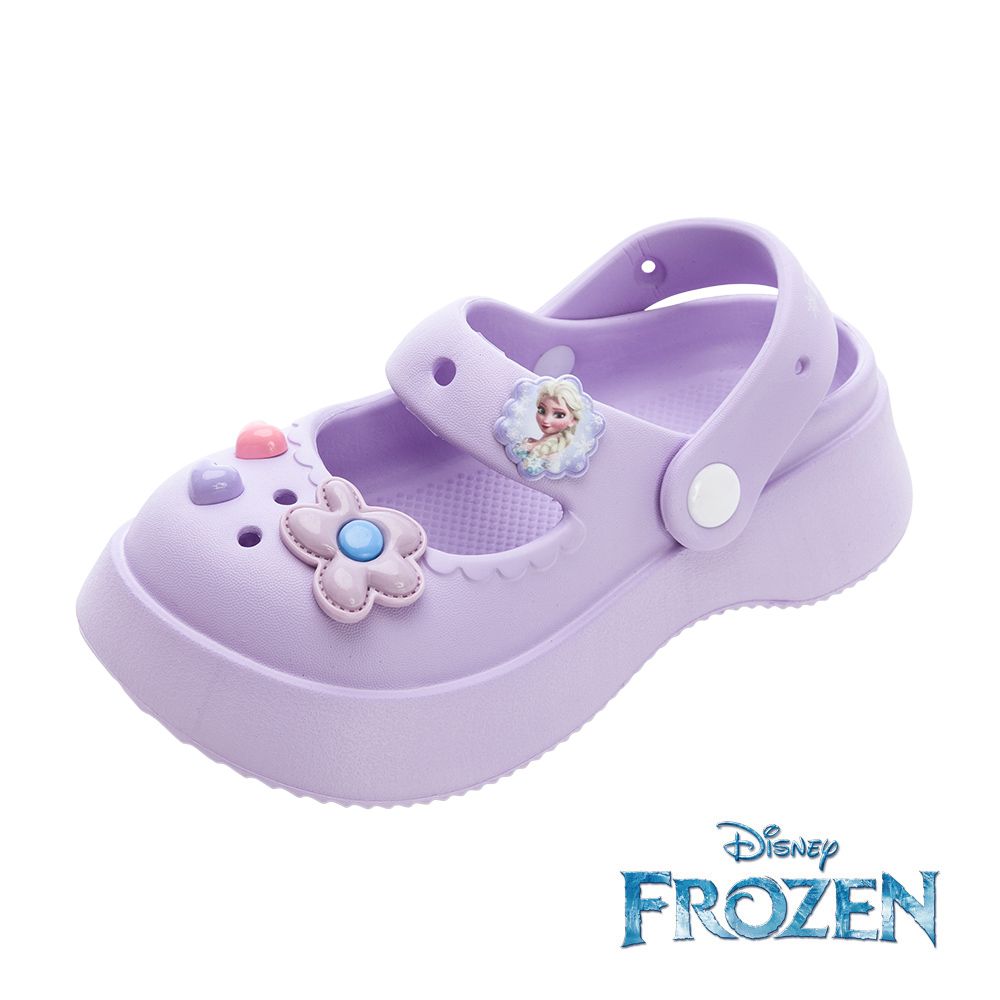 迪士尼Disney - 冰雪奇緣 童款 厚底休閒涼鞋 FOKG41907-鞋頭包覆防撞設計-紫-(中大童段)