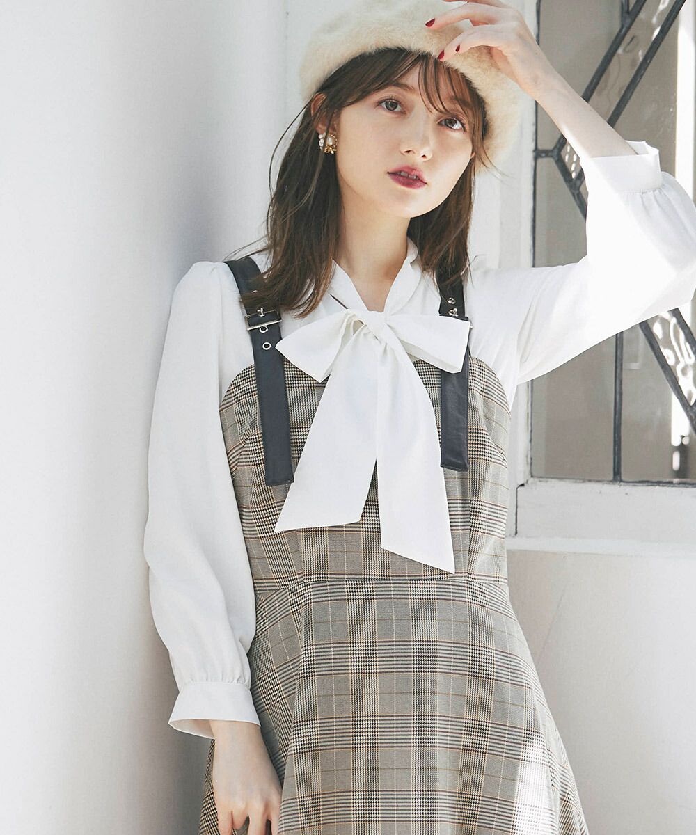 日本 tocco-closet - 蝴蝶紐結細針織上衣-天使白