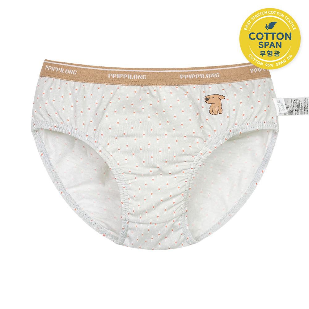 輕柔棉透氣三角褲(男寶)-棕色小狗-淺灰