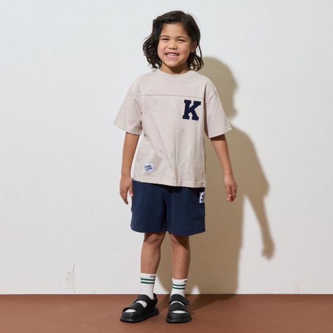 日本 b-ROOM - 正反都OK 落肩休閒T恤-字母L-白