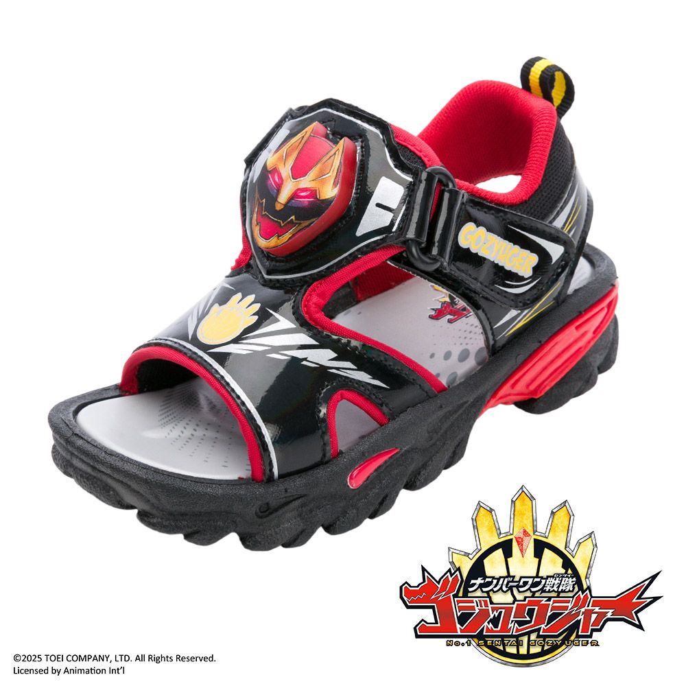 第一戰隊五獸者 童鞋 電燈涼鞋 GZKT67100-排汗透氣網布｜舒適不悶腳-黑紅-(中大童段)