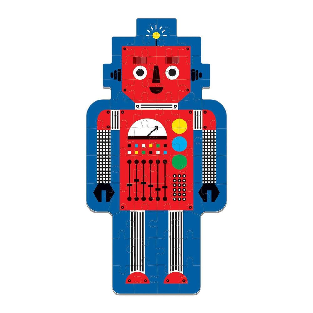 美國 mudpuppy - 造型人物拼圖-機器人-50片