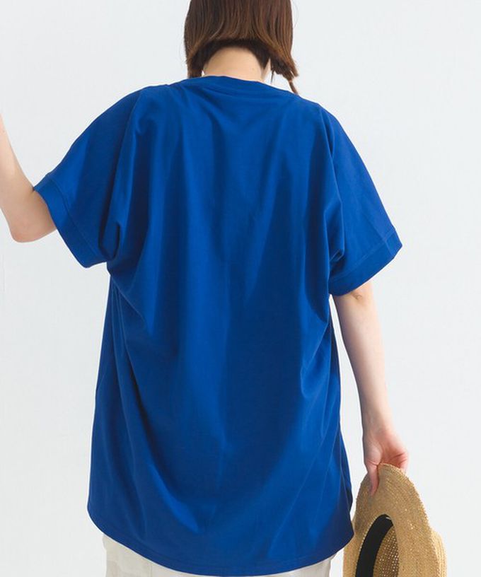 日本 Lupilien - 療癒休閒感落肩長版T恤-貓咪照片-淺黃