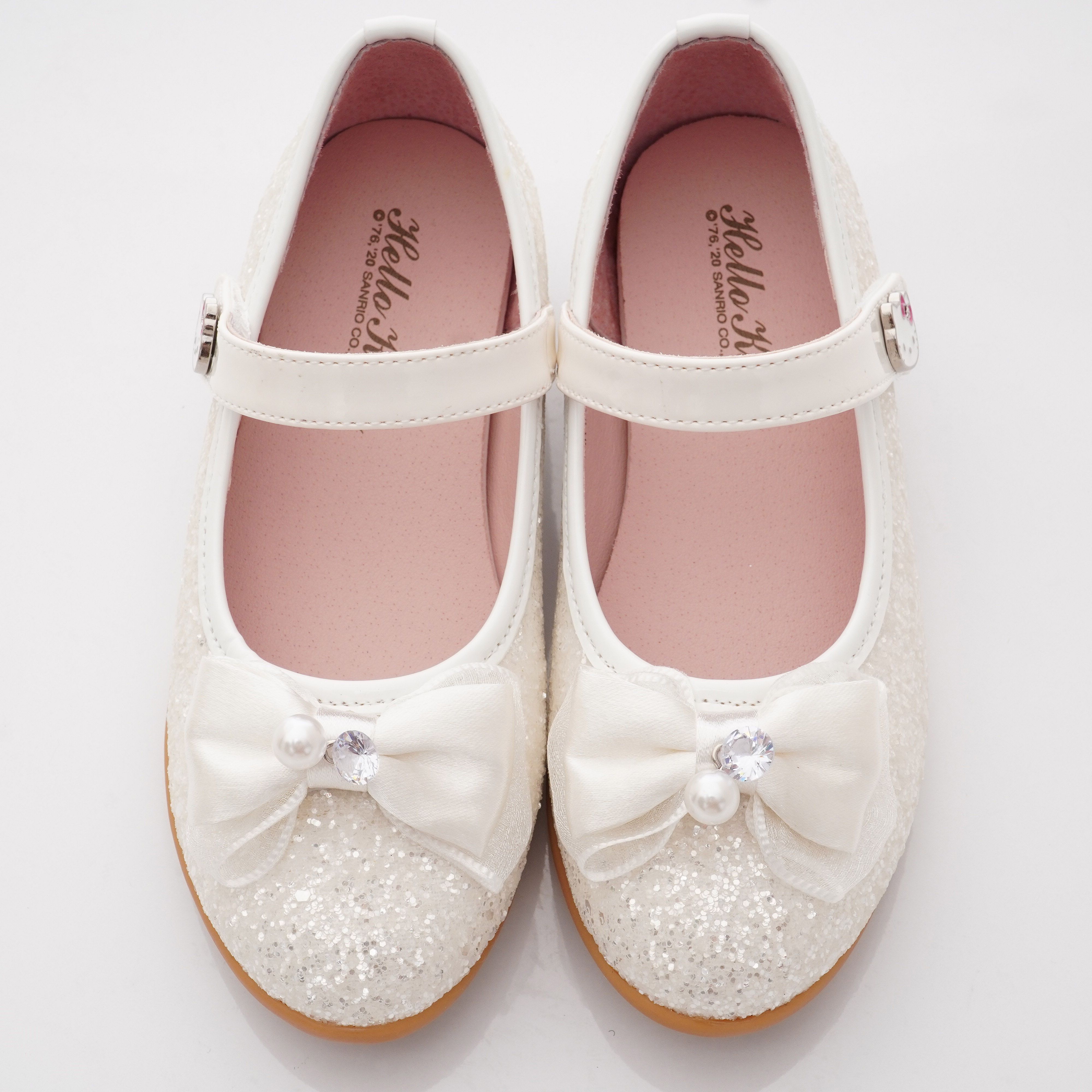 HELLO KITTY - 卡通童鞋-凱蒂晶鑽閃耀公主鞋款(中大童段)-白