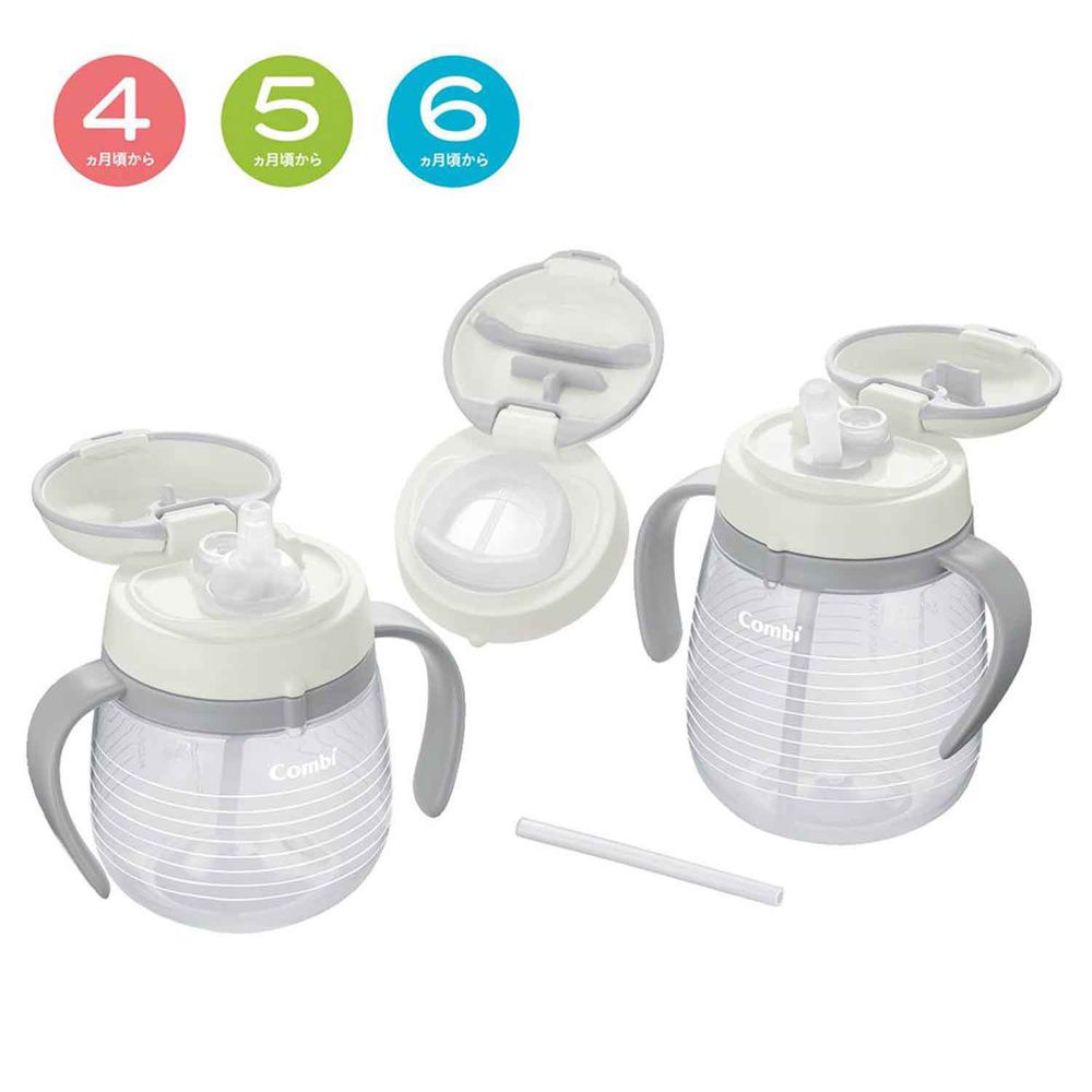 日本 Combi - LakuMug樂可杯第1階段啜飲杯-水杯-簡單生活 (4個月以上)-240ml