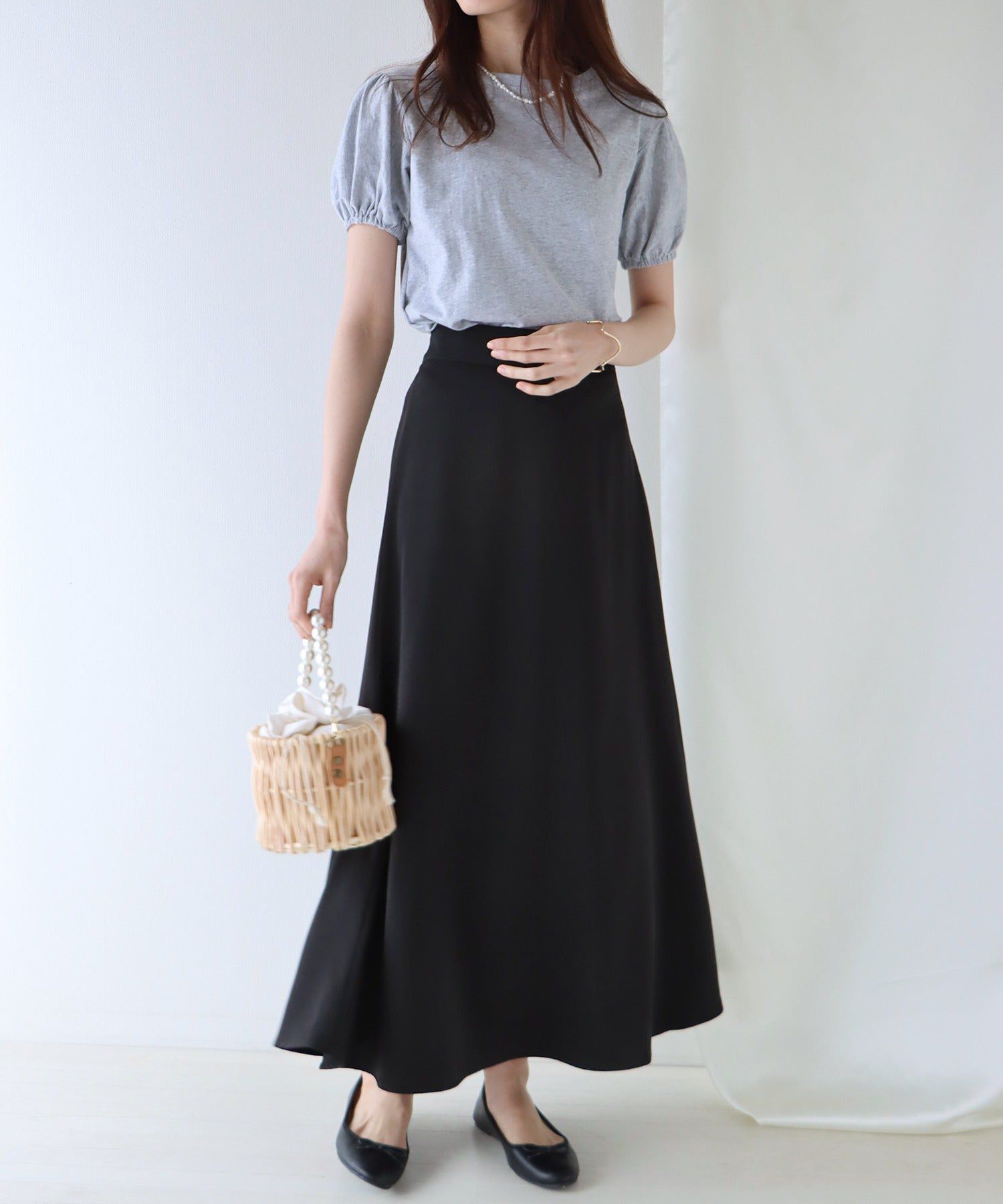 日本 BLUE EAST - [熱銷推薦] 甜美百搭修身剪裁長裙-果綠