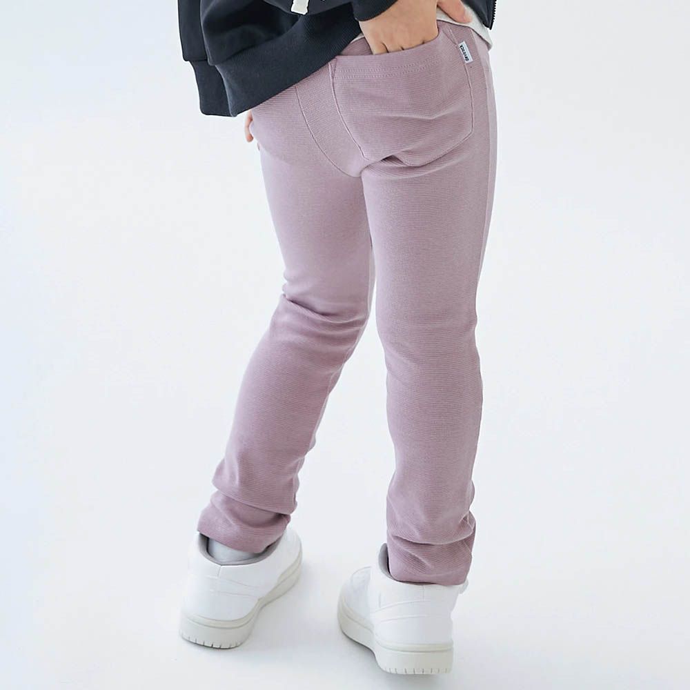 [熱銷定番] 超彈力抗毛球休閒長褲-粉紫