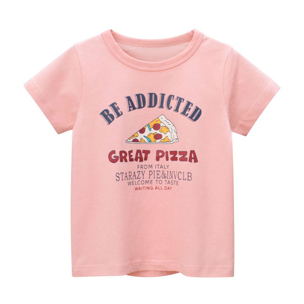 純棉短袖上衣-pizza字母