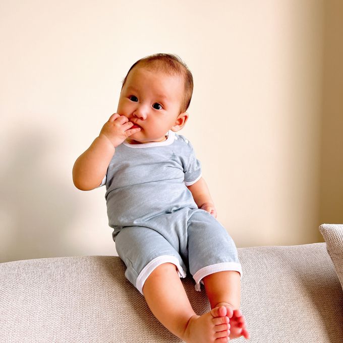 YOUrs - 竹節棉清新甜連身衣2件組-小草綠+摩卡棕