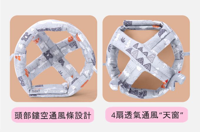 Vanibaby - 寶寶學步防摔帽 透氣防撞安全帽-粉色森林（升級款透氣網布）