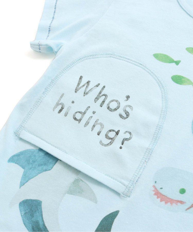 日本 BIT'Z - 收闔造型！動物躲貓貓短袖上衣-美洲獅-萊姆