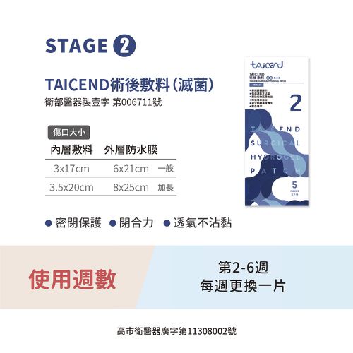 剖腹產123 超值包-stage1、2、3各一盒 (內敷料3x17cm 外防水膜6x21cm)