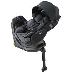 日本 Aprica - 0~4歲平躺型汽車安全座椅Fladea grow EVER-(ISOFIX、橫向平躺、360度旋轉)-爵士黑 BK