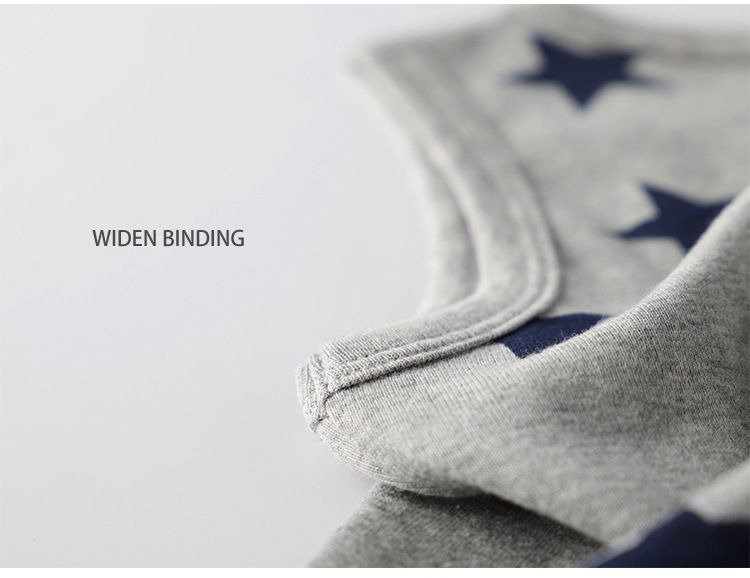 純棉印花無袖背心(3件組)-恐龍+條紋款-灰+白+黃