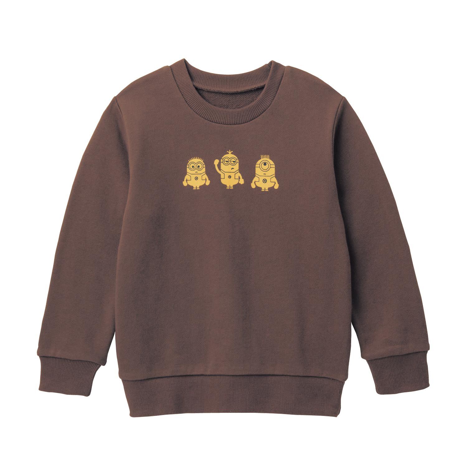 日本千趣會 - 小小兵裏毛長T-金色小小兵-咖啡