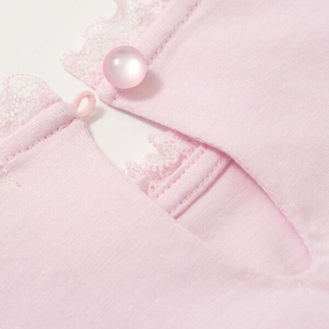 日本 Lycee mine - 蕾絲領泡泡袖公主角色上衣-卡通人物貝兒-薰衣草