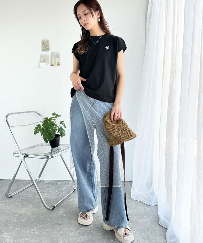 日本 Classical Elf - 刺繡logo魅力法式袖上衣-小立領-海軍藍