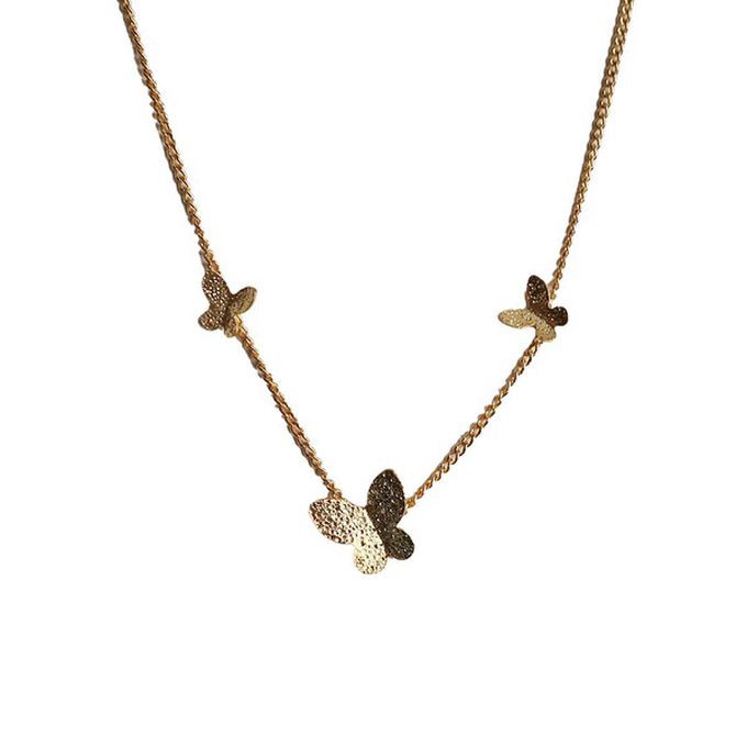 日本 Melody Accessory - 日本製 翩翩立體蝴蝶手鍊-玫瑰金