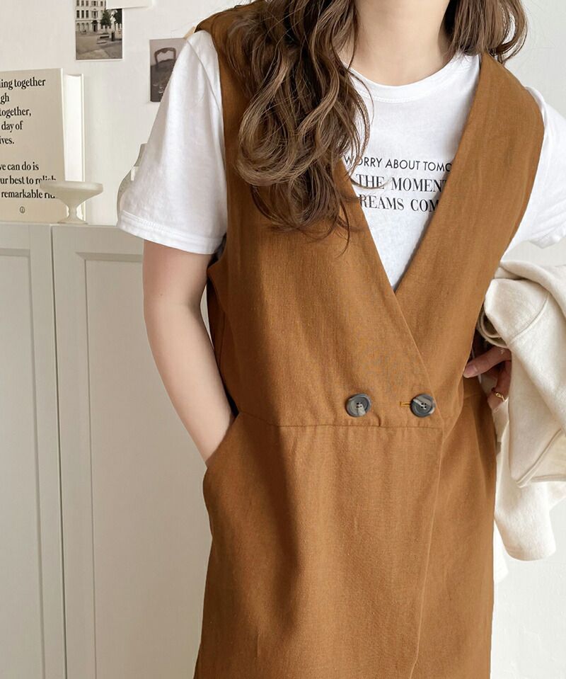 日本 Classical Elf - 棉麻透氣垂墜感連身褲-石墨灰