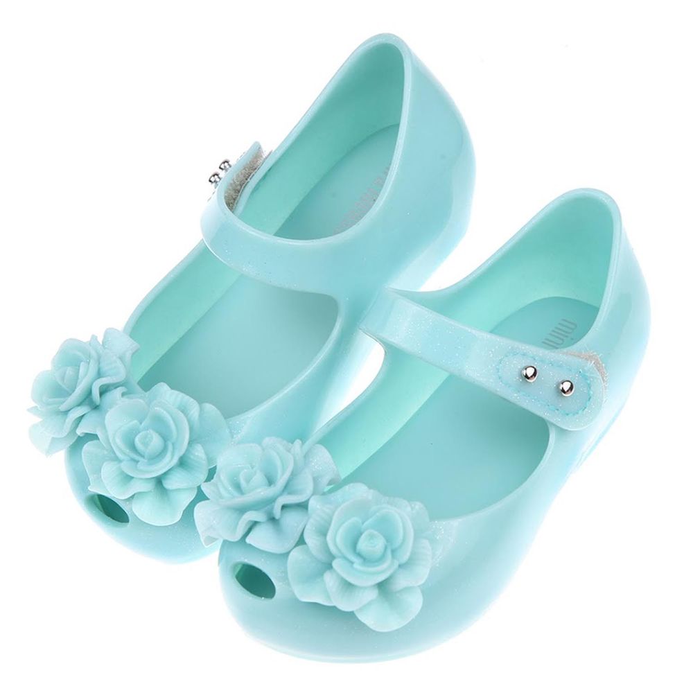Melissa - 雙子玫瑰綠色兒童魚口涼鞋香香鞋-綠色