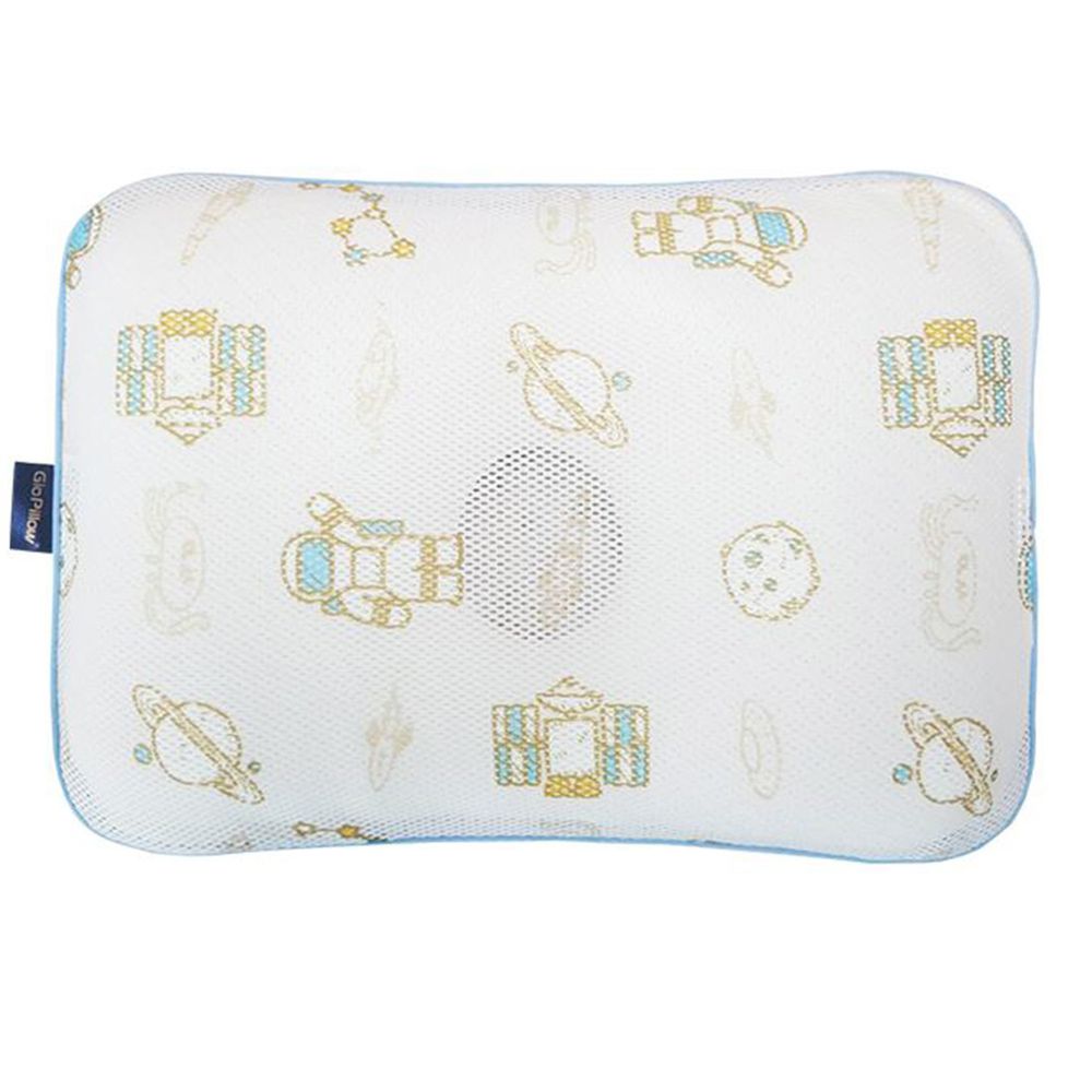 韓國 GIO Pillow - 超透氣護頭型嬰兒枕/防扁頭枕/防蟎枕-單枕套組-太空探險