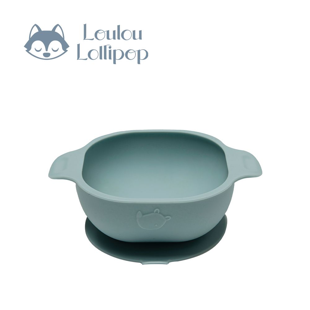 可愛動物矽膠吸盤碗-天空藍