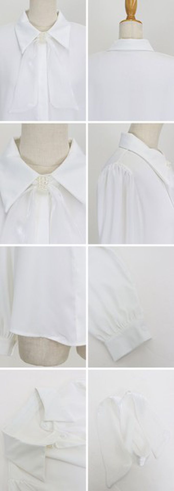 日本 BLUE EAST - 華美珍珠墜飾蝴蝶結緞面長袖襯衫-淺綠 (M)