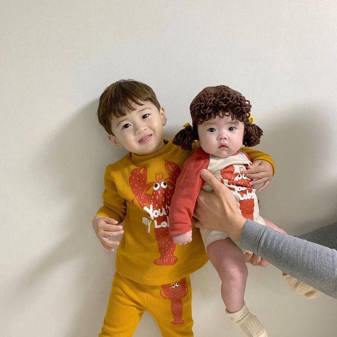 Vanibaby - 女寶寶假髮毛線帽(3-12M 帽圍40-46cm)-假辮子劉海款