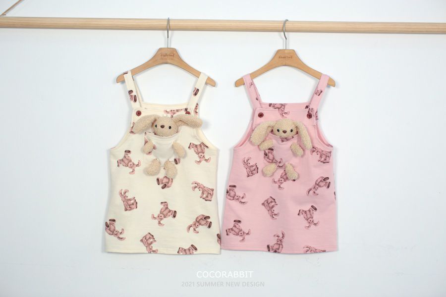 韓國 Coco Rabbit - 兔子娃娃吊帶裙-粉紅