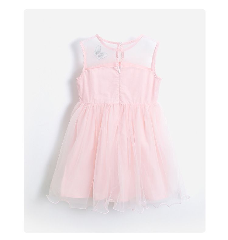 唯美網紗背心洋裝-立體蝴蝶-粉色