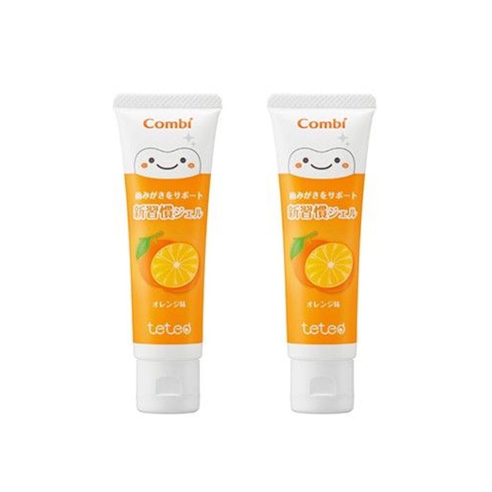 日本 Combi - teteo 幼童含氟牙膏-橘子*2入 (6顆牙(約9個月)以上適用)