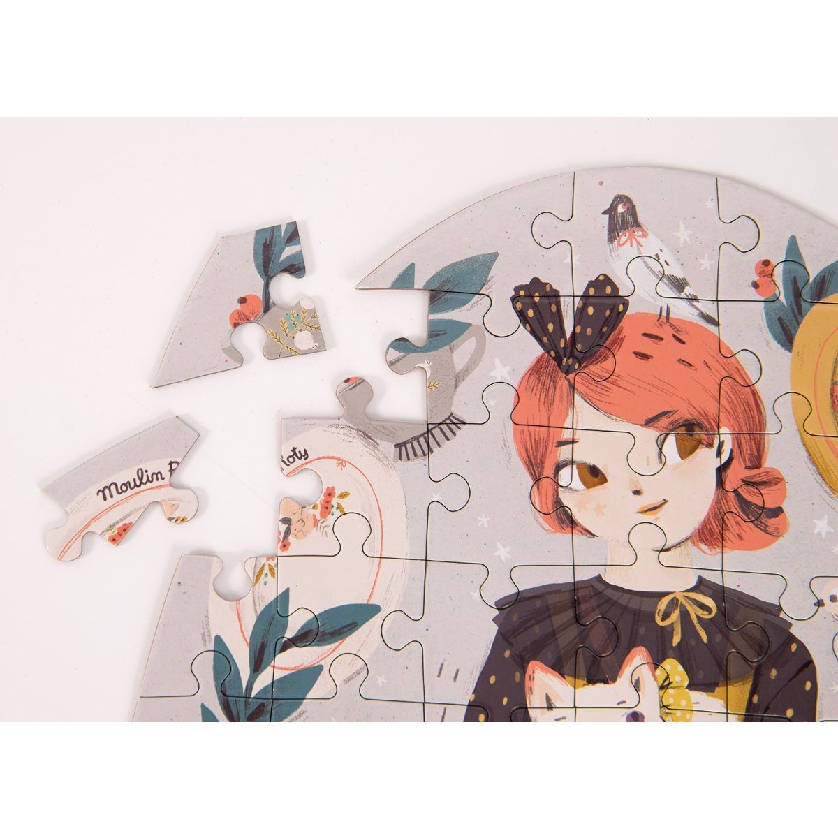 Moulin Roty - 浪漫女孩圓筒禮盒拼圖(65片)