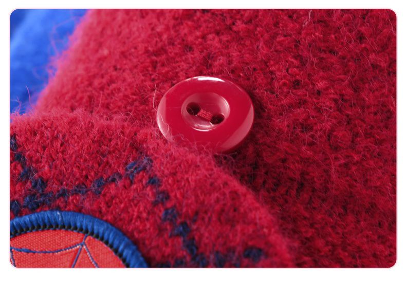 兒童翻蓋保暖半指手套-卡通人物蜘蛛人-紅色 (建議5-8歲)