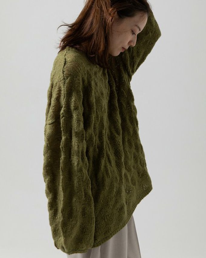 日本 gleam - 柔軟微透蓬鬆馬海毛針織上衣-深咖啡