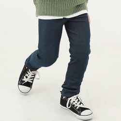 日本 devirock - RICH WARM 保暖裏毛合身長褲-丹寧深藍