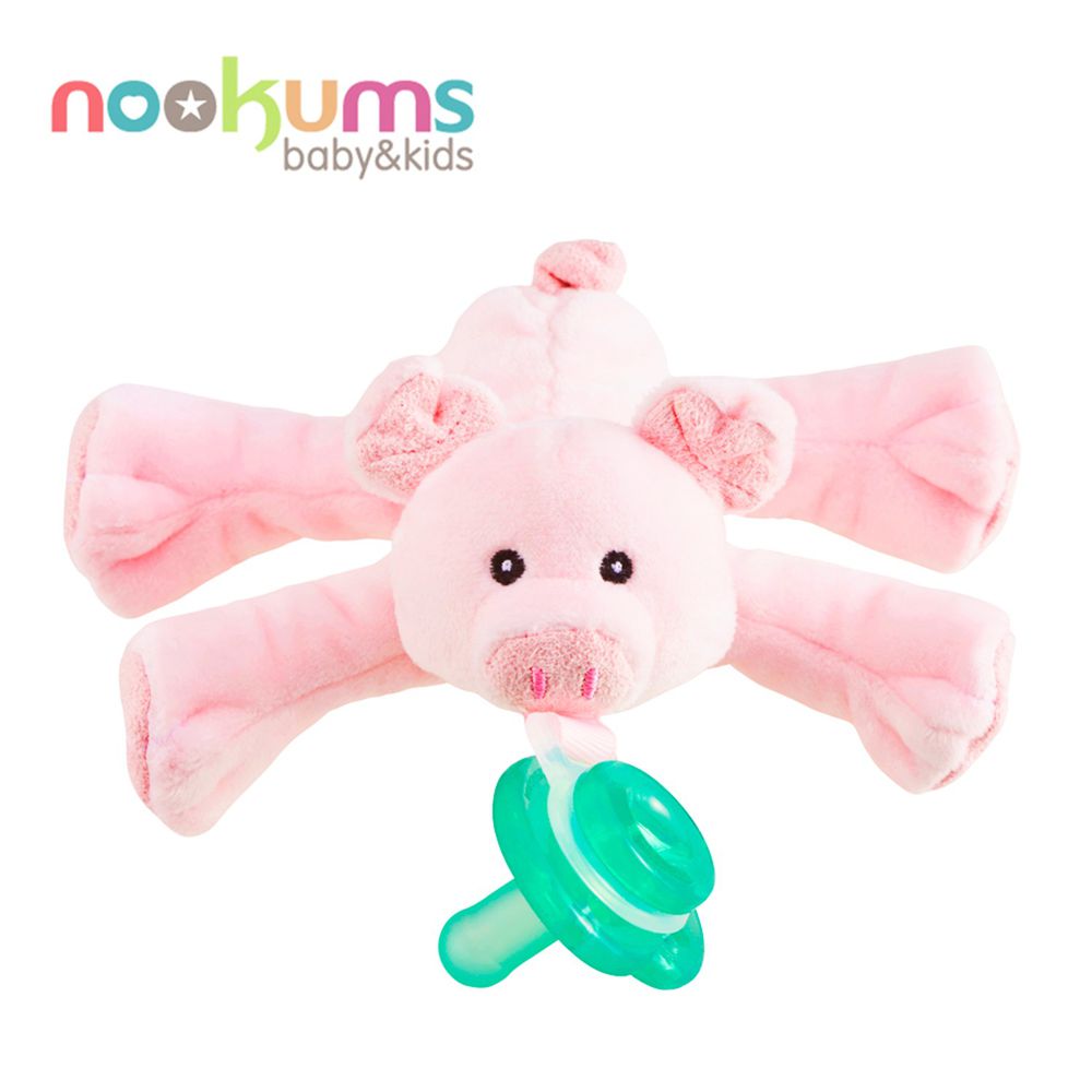 美國 nookums - 美國 寶寶可愛造型安撫奶嘴/玩偶-粉紅豬
