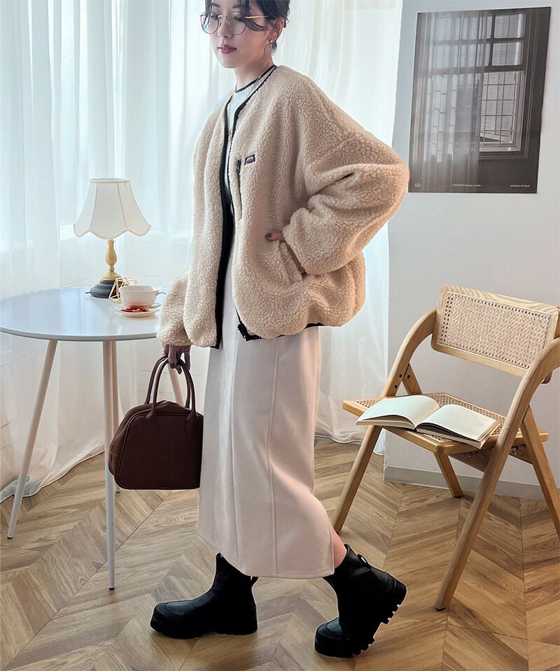 日本 Classical Elf - 2WAY泰迪熊短絨飛行外套-淺米x米杏