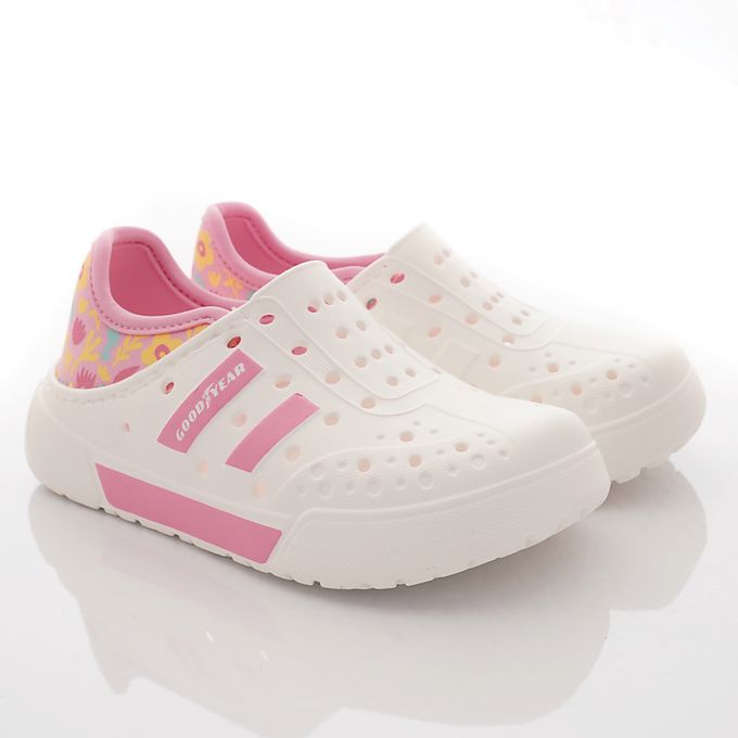 GOODYEAR - 台灣製GOODYEAR後踩水陸洞洞鞋(中小童段)-休閒鞋-白