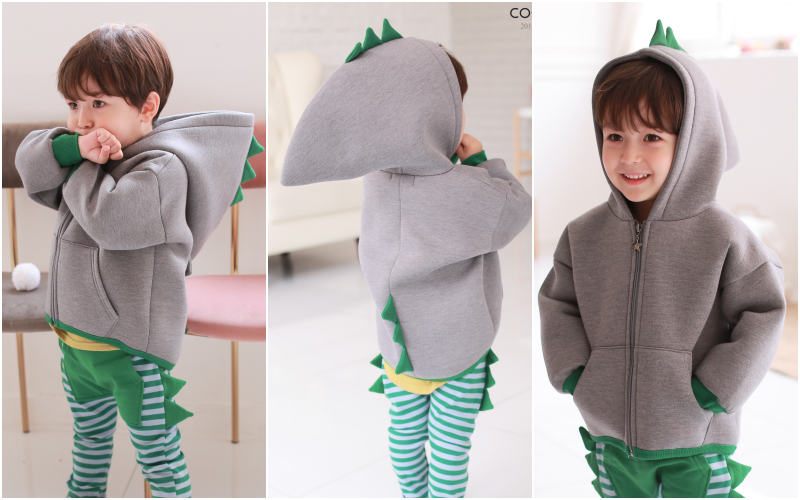 韓國 Coco Rabbit - 恐龍造型外套-灰