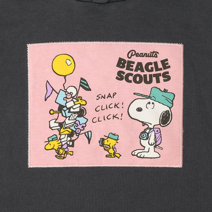 akachan honpo - 連帽洋裝-史努比-深灰色