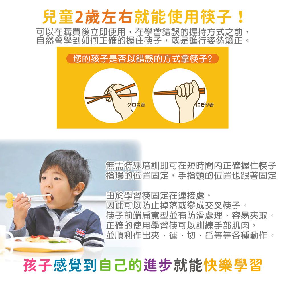日本 EDISON mama - 嬰兒學習筷(星星白)2歲前